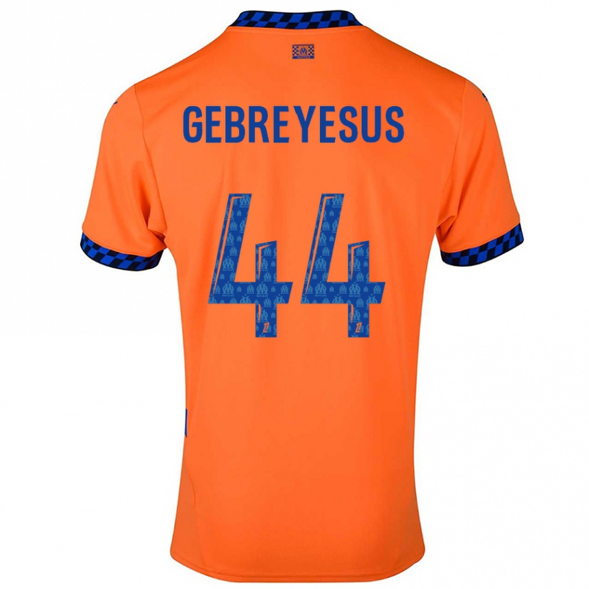 Niño Fútbol Camiseta Esey Gebreyesus #44 Naranja Azul Oscuro Equipación Tercera 2024/25 Perú