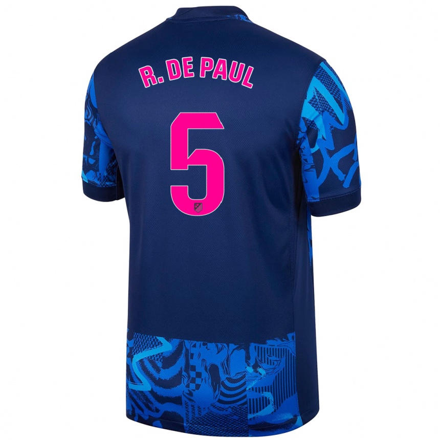 Niño Fútbol Camiseta Rodrigo De Paul #5 Azul Real Equipación Tercera 2024/25 Perú