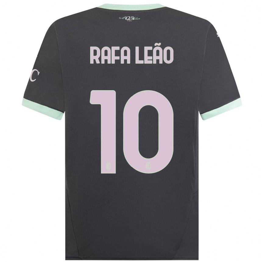 Niño Fútbol Camiseta Rafael Leao #10 Gris Equipación Tercera 2024/25 Perú