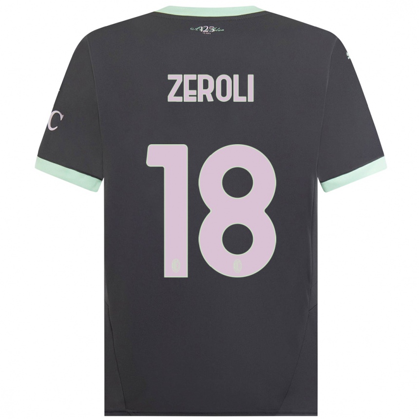 Niño Fútbol Camiseta Kevin Zeroli #18 Gris Equipación Tercera 2024/25 Perú