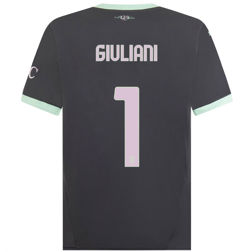 Niño Fútbol Camiseta Laura Giuliani #1 Gris Equipación Tercera 2024/25 Perú