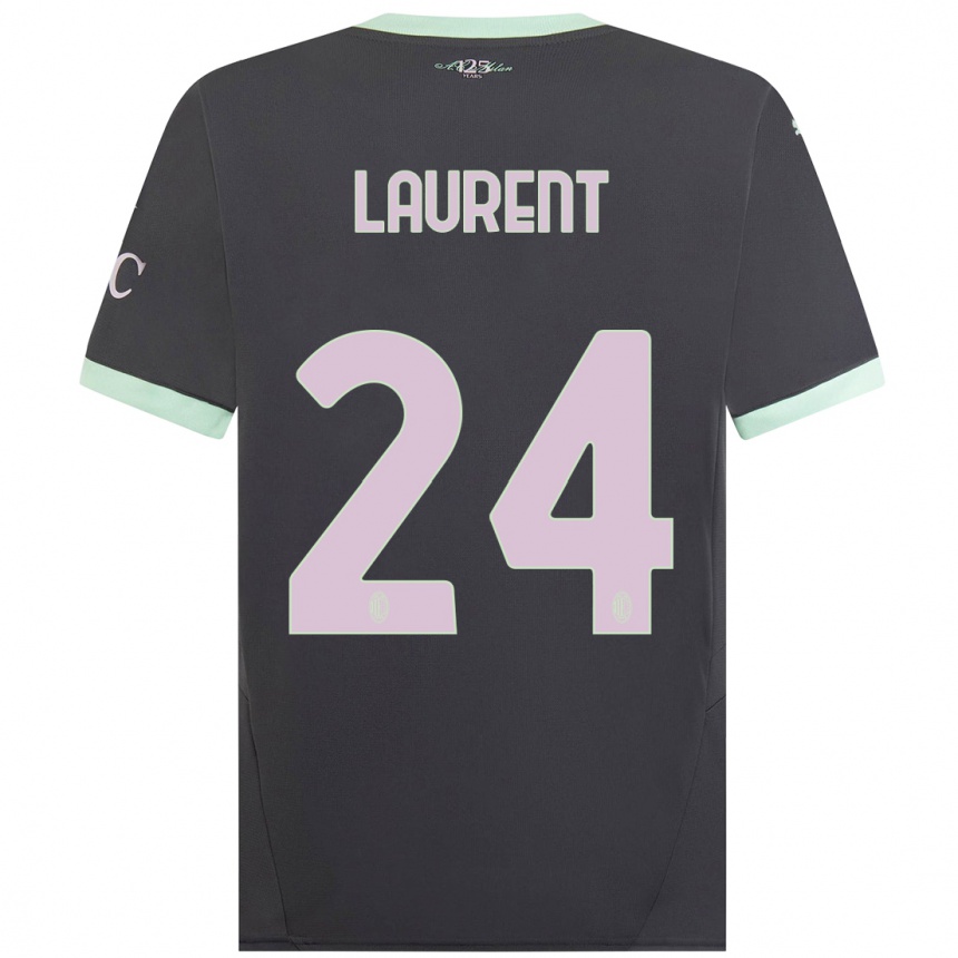 Niño Fútbol Camiseta Emelyne Laurent #24 Gris Equipación Tercera 2024/25 Perú