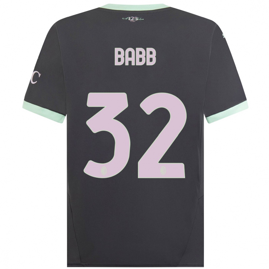 Niño Fútbol Camiseta Selena Delia Babb #32 Gris Equipación Tercera 2024/25 Perú