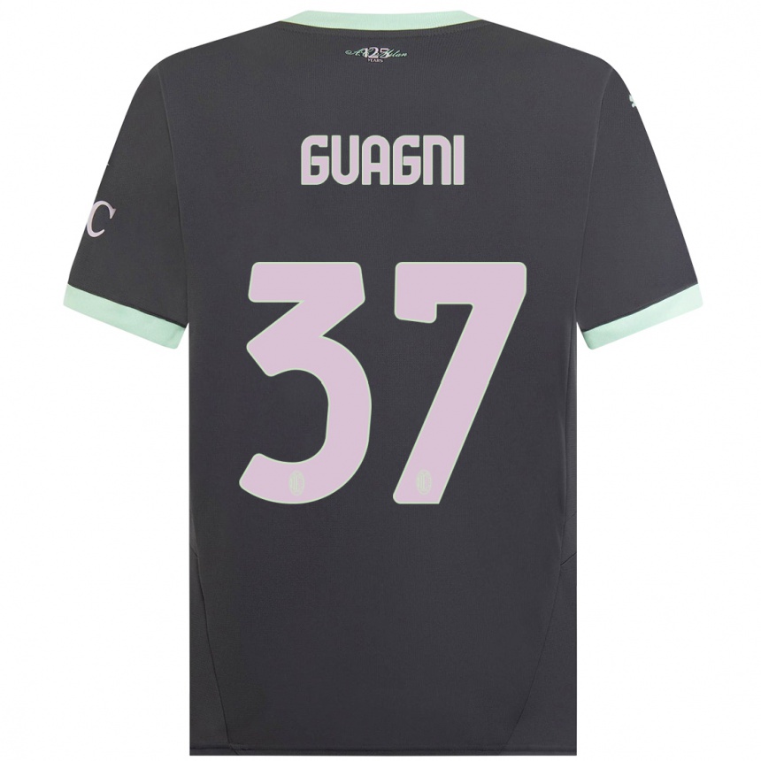 Niño Fútbol Camiseta Alia Guagni #37 Gris Equipación Tercera 2024/25 Perú