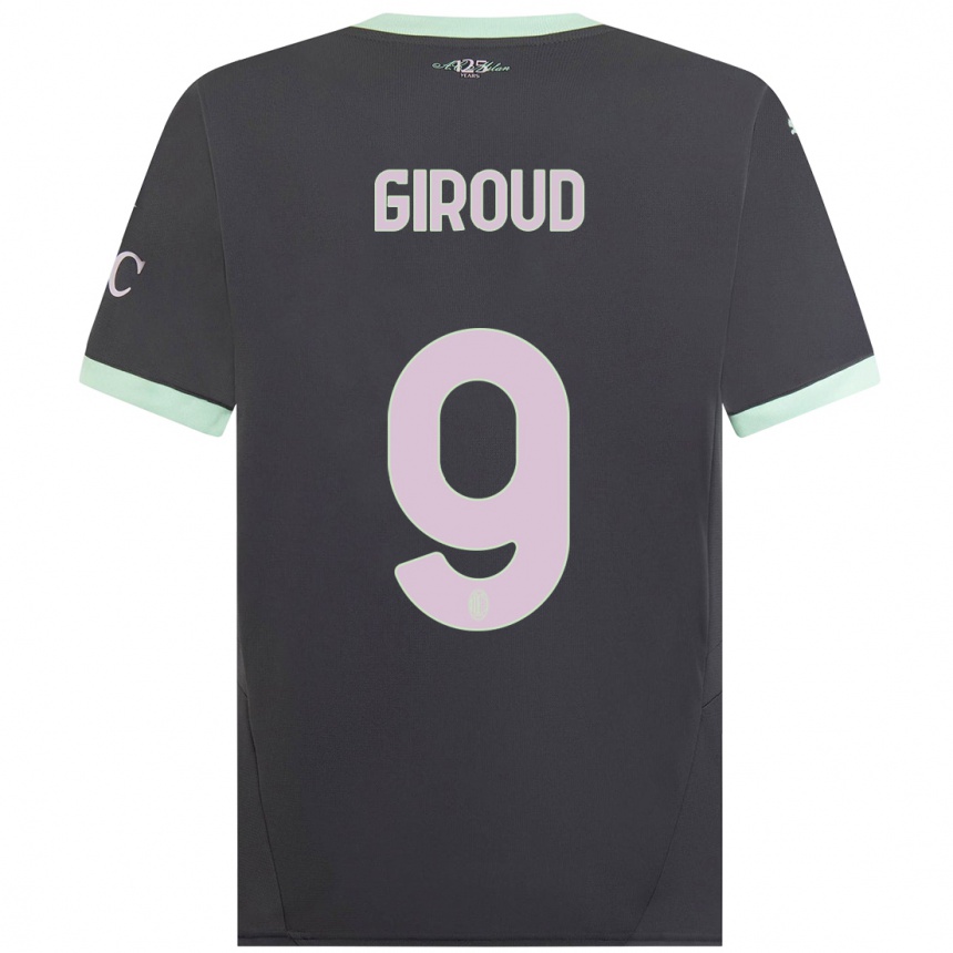 Niño Fútbol Camiseta Olivier Giroud #9 Gris Equipación Tercera 2024/25 Perú