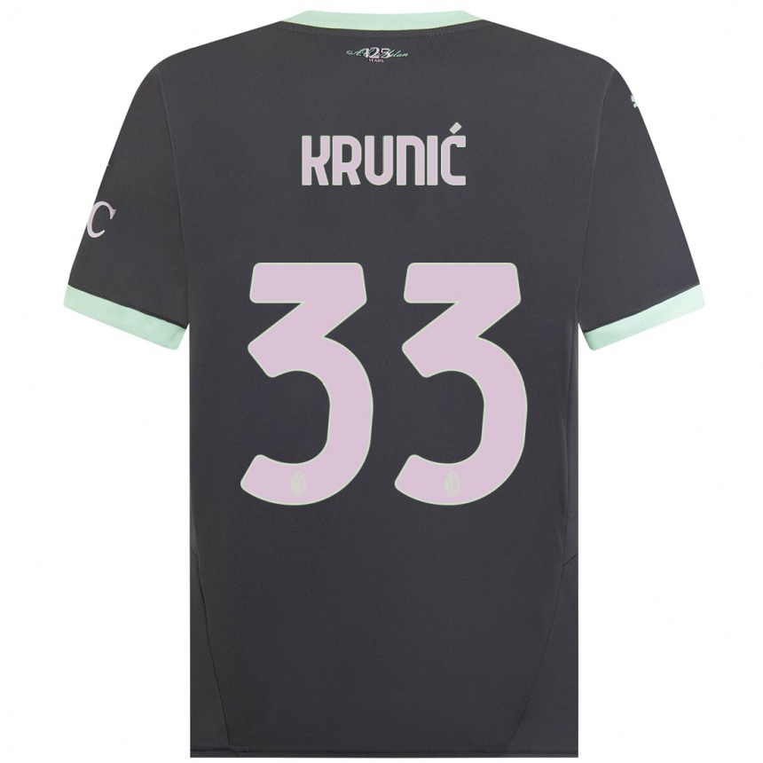 Niño Fútbol Camiseta Rade Krunic #33 Gris Equipación Tercera 2024/25 Perú