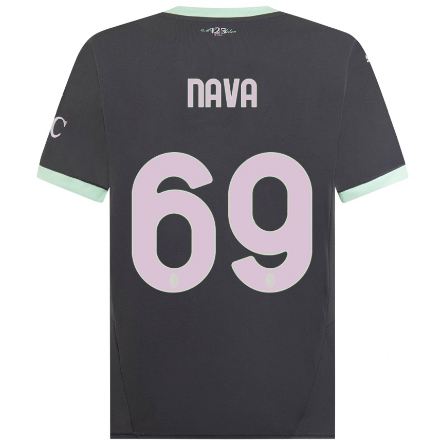 Niño Fútbol Camiseta Lapo Nava #69 Gris Equipación Tercera 2024/25 Perú