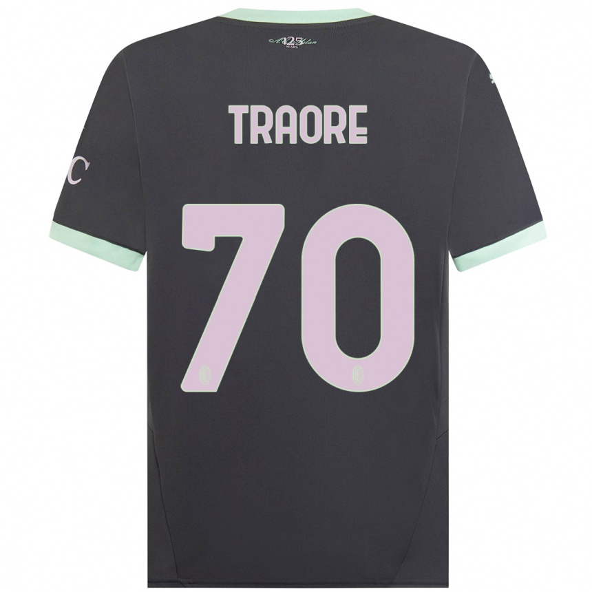 Niño Fútbol Camiseta Chaka Traore #70 Gris Equipación Tercera 2024/25 Perú