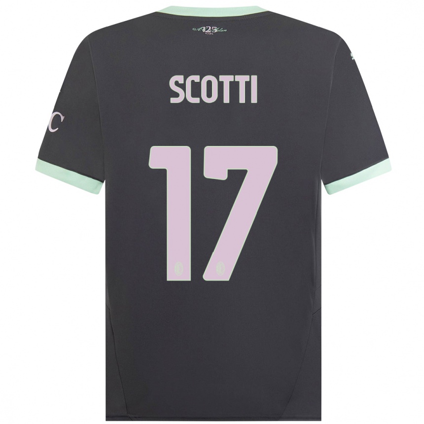 Niño Fútbol Camiseta Filippo Scotti #17 Gris Equipación Tercera 2024/25 Perú