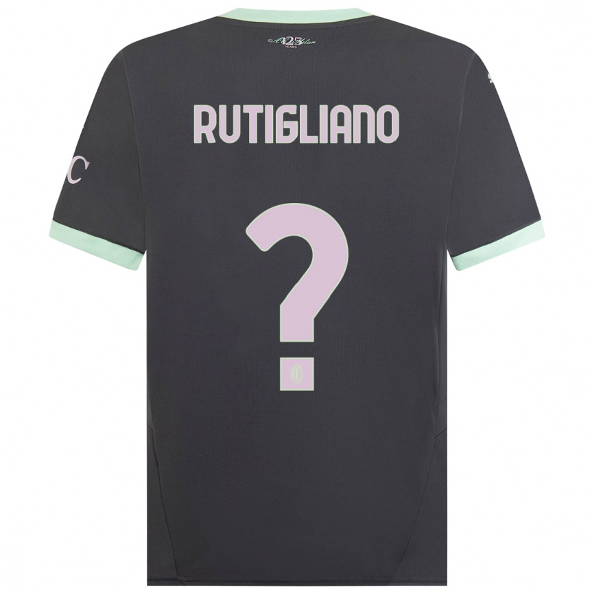 Niño Fútbol Camiseta Samuele Rutigliano #0 Gris Equipación Tercera 2024/25 Perú