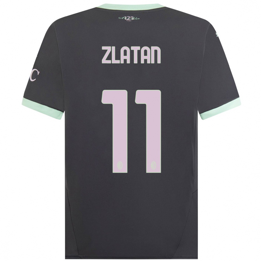 Niño Fútbol Camiseta Zlatan Ibrahimovic #11 Gris Equipación Tercera 2024/25 Perú