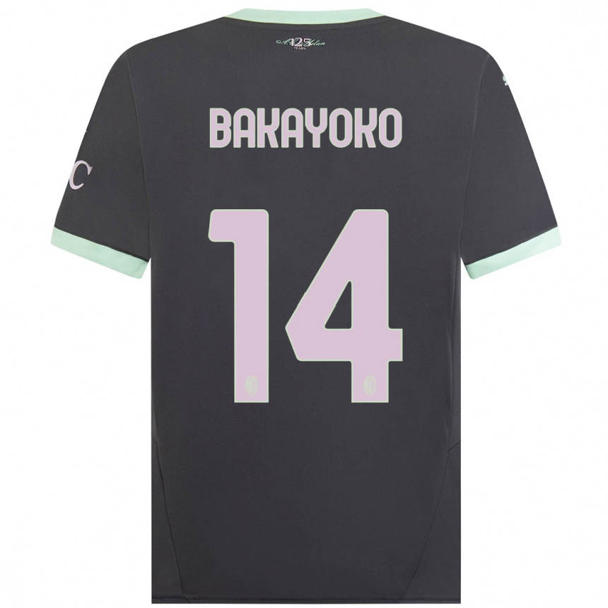 Niño Fútbol Camiseta Tiemoue Bakayoko #14 Gris Equipación Tercera 2024/25 Perú