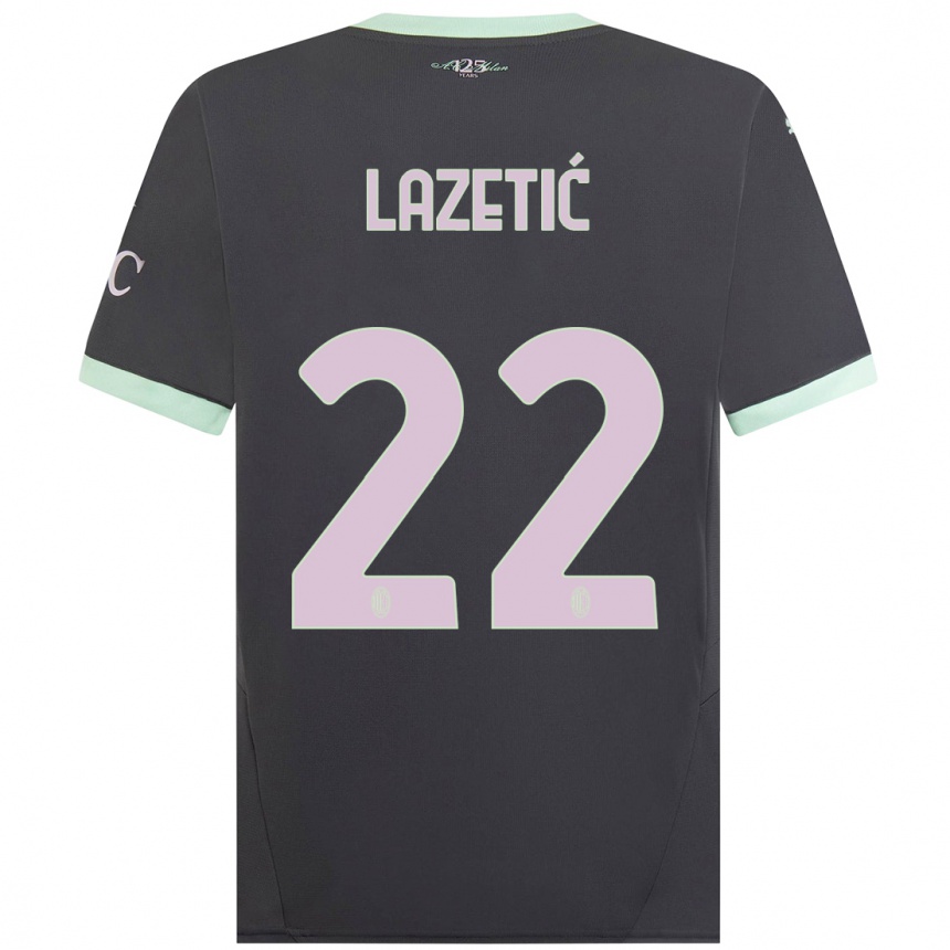 Niño Fútbol Camiseta Marko Lazetic #22 Gris Equipación Tercera 2024/25 Perú