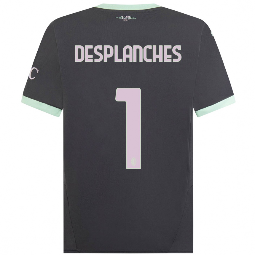 Niño Fútbol Camiseta Sebastiano Desplanches #1 Gris Equipación Tercera 2024/25 Perú