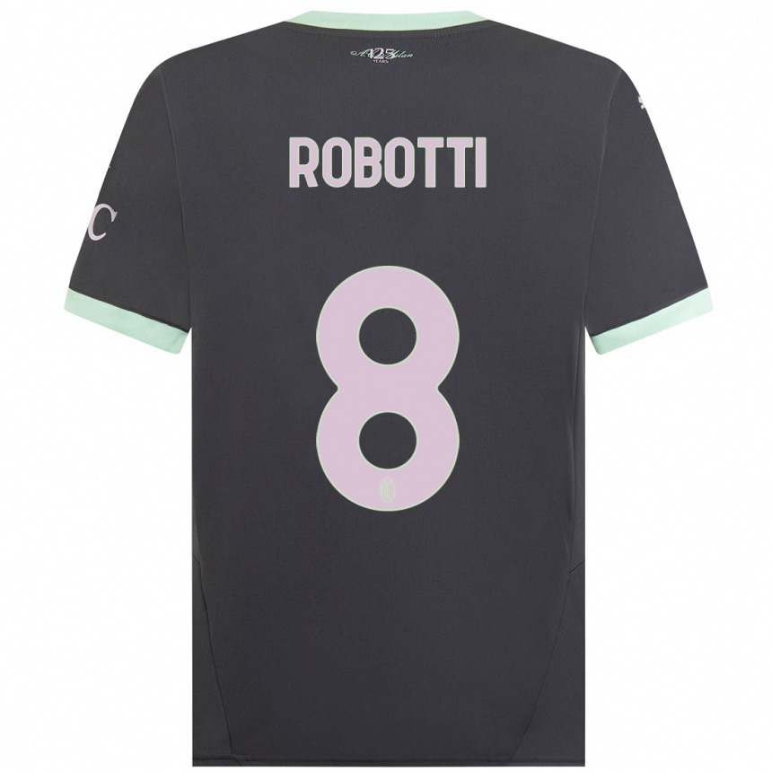 Niño Fútbol Camiseta Giovanni Robotti #8 Gris Equipación Tercera 2024/25 Perú