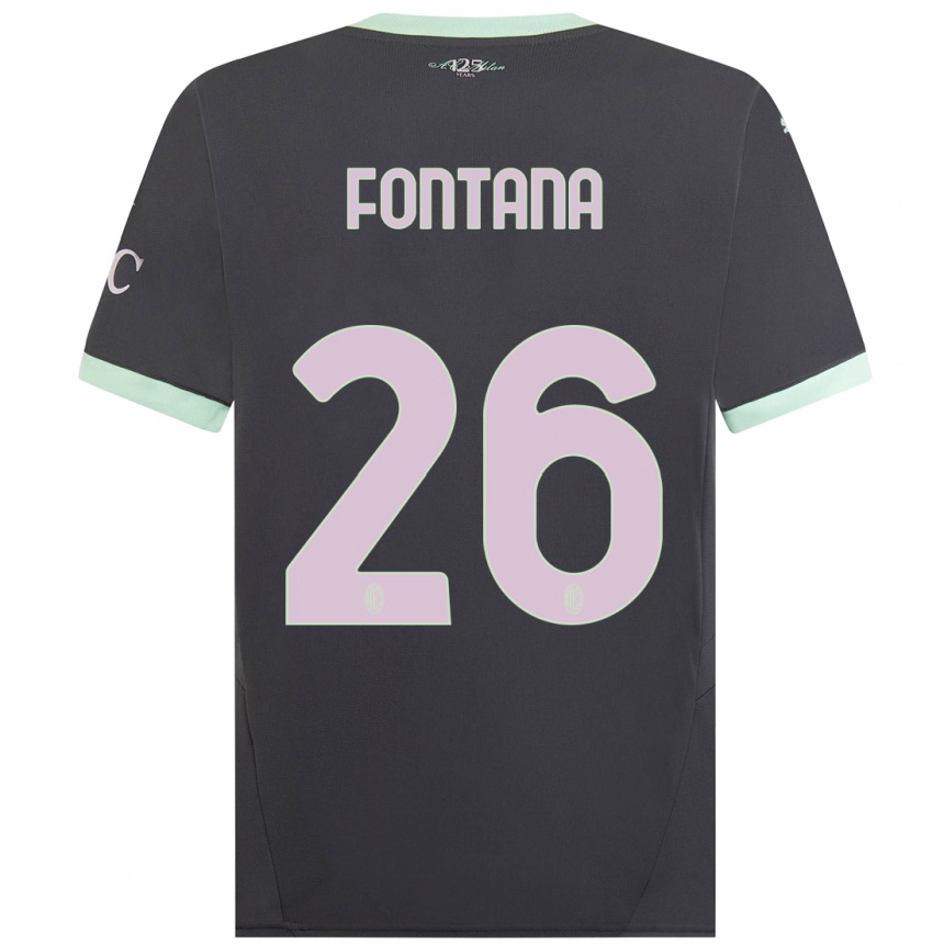 Niño Fútbol Camiseta Francesco Fontana #26 Gris Equipación Tercera 2024/25 Perú