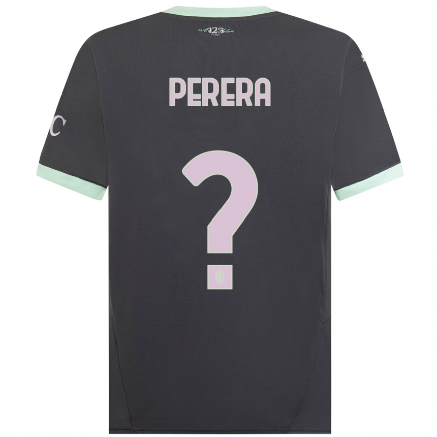 Niño Fútbol Camiseta Nirash Raffaello Perera #0 Gris Equipación Tercera 2024/25 Perú