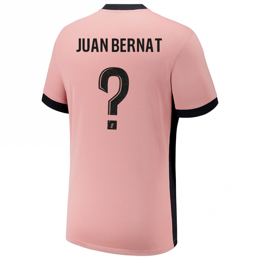 Niño Fútbol Camiseta Juan Bernat #0 Rosa Óxido Equipación Tercera 2024/25 Perú