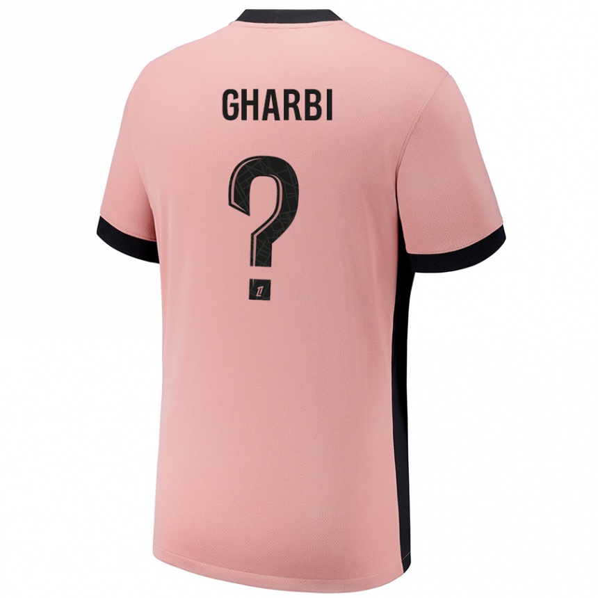 Niño Fútbol Camiseta Ismael Gharbi #0 Rosa Óxido Equipación Tercera 2024/25 Perú