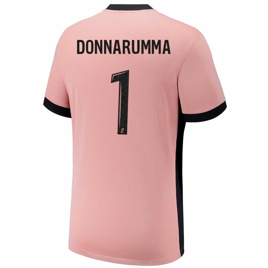 Niño Fútbol Camiseta Gianluigi Donnarumma #1 Rosa Óxido Equipación Tercera 2024/25 Perú