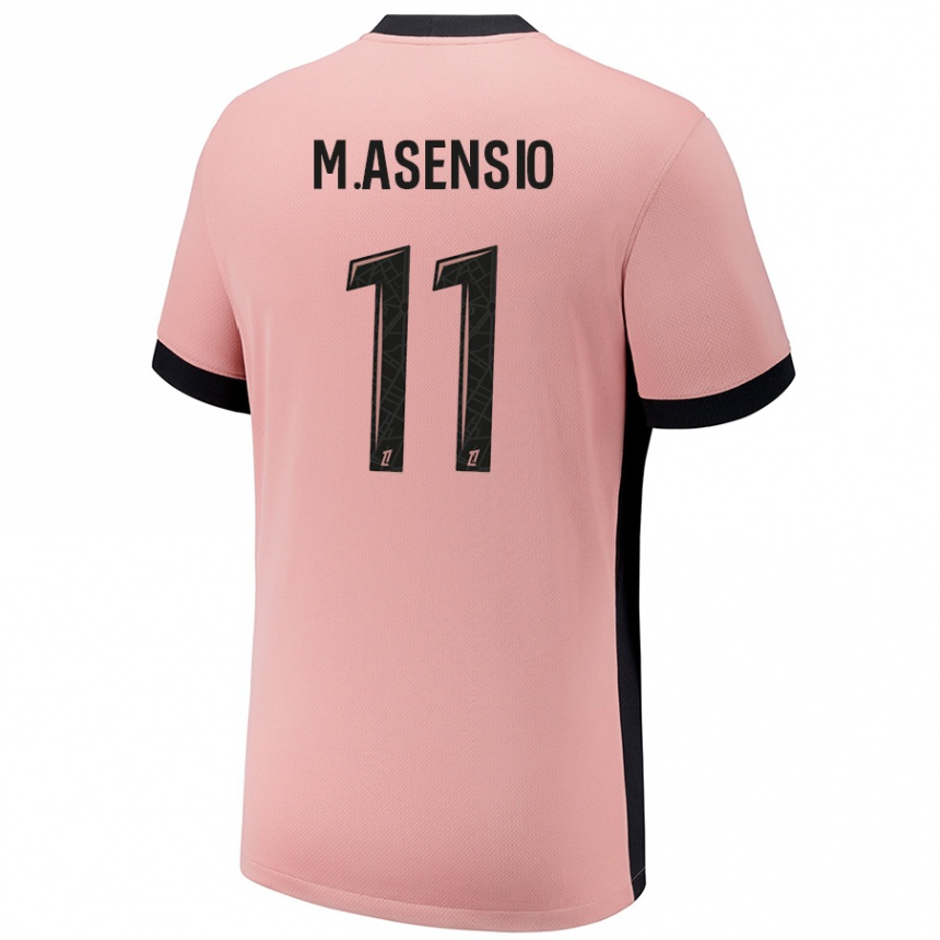 Niño Fútbol Camiseta Marco Asensio #11 Rosa Óxido Equipación Tercera 2024/25 Perú