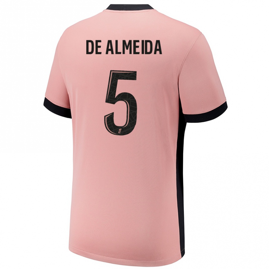 Niño Fútbol Camiseta Elisa De Almeida #5 Rosa Óxido Equipación Tercera 2024/25 Perú