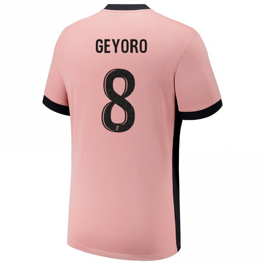 Niño Fútbol Camiseta Grace Geyoro #8 Rosa Óxido Equipación Tercera 2024/25 Perú