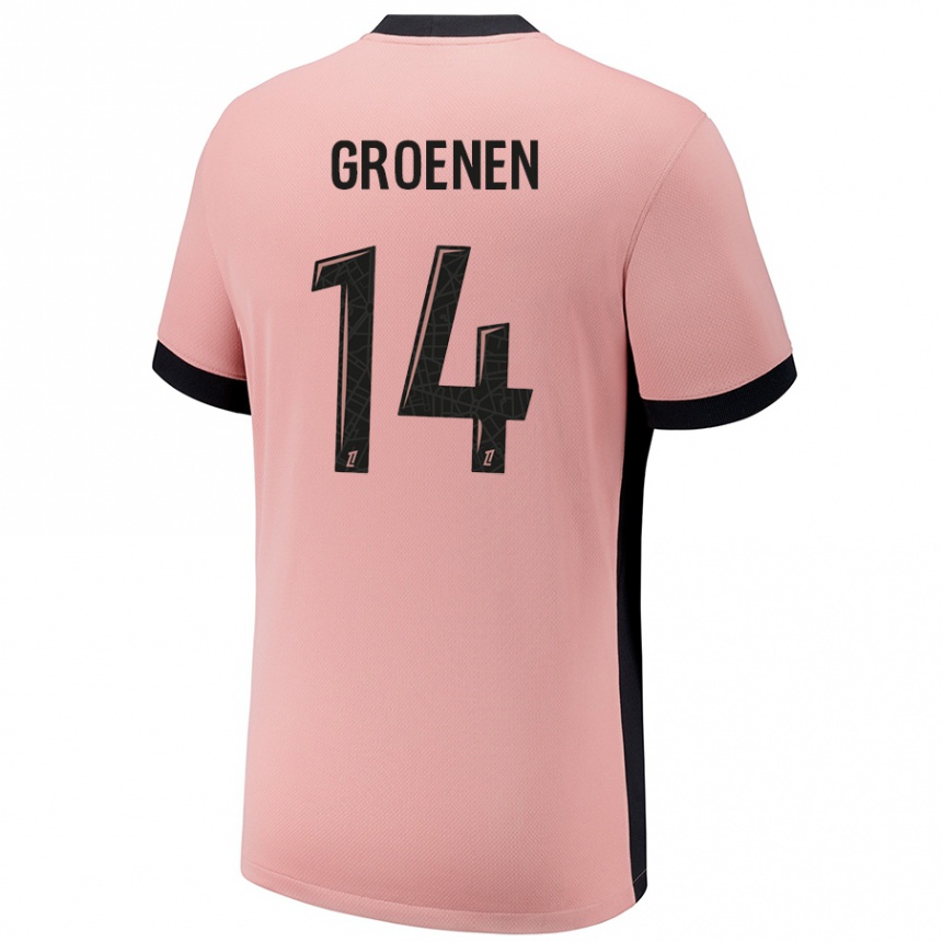 Niño Fútbol Camiseta Jackie Groenen #14 Rosa Óxido Equipación Tercera 2024/25 Perú