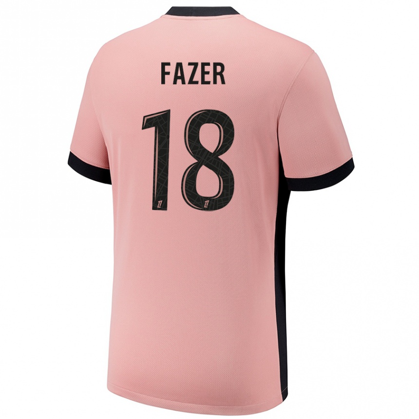 Niño Fútbol Camiseta Laurina Fazer #18 Rosa Óxido Equipación Tercera 2024/25 Perú