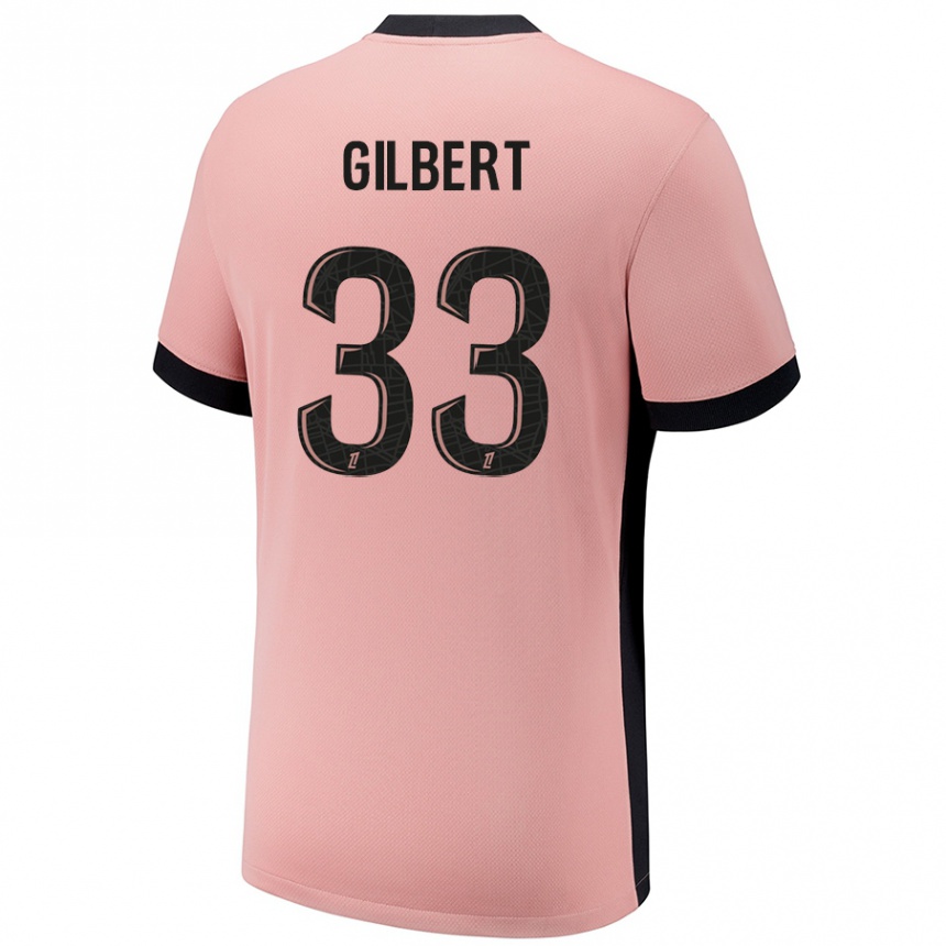 Niño Fútbol Camiseta Tara Elimbi Gilbert #33 Rosa Óxido Equipación Tercera 2024/25 Perú