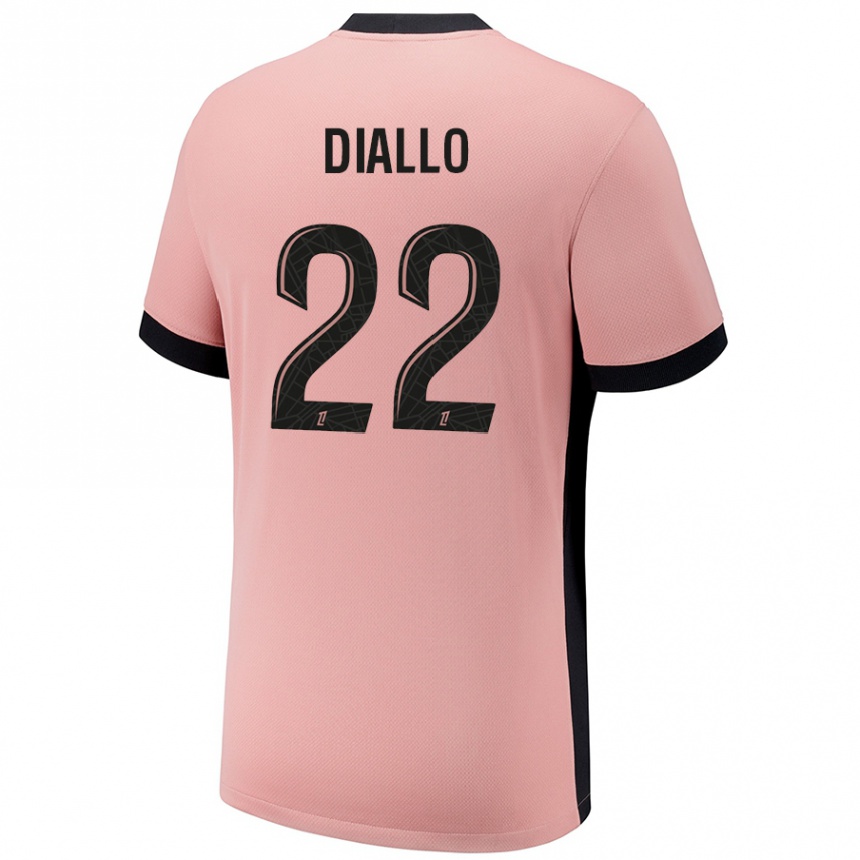 Niño Fútbol Camiseta Abdou Diallo #22 Rosa Óxido Equipación Tercera 2024/25 Perú