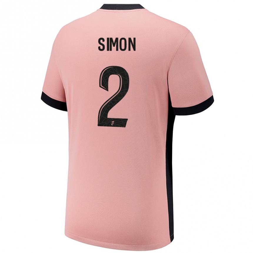 Niño Fútbol Camiseta Benedicte Simon #2 Rosa Óxido Equipación Tercera 2024/25 Perú