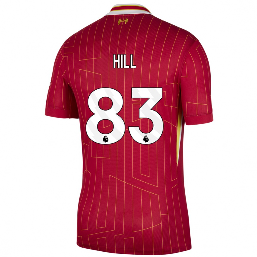 Hombre Fútbol Camiseta Thomas Hill #83 Rojo Amarillo Blanco 1ª Equipación 2024/25 Perú