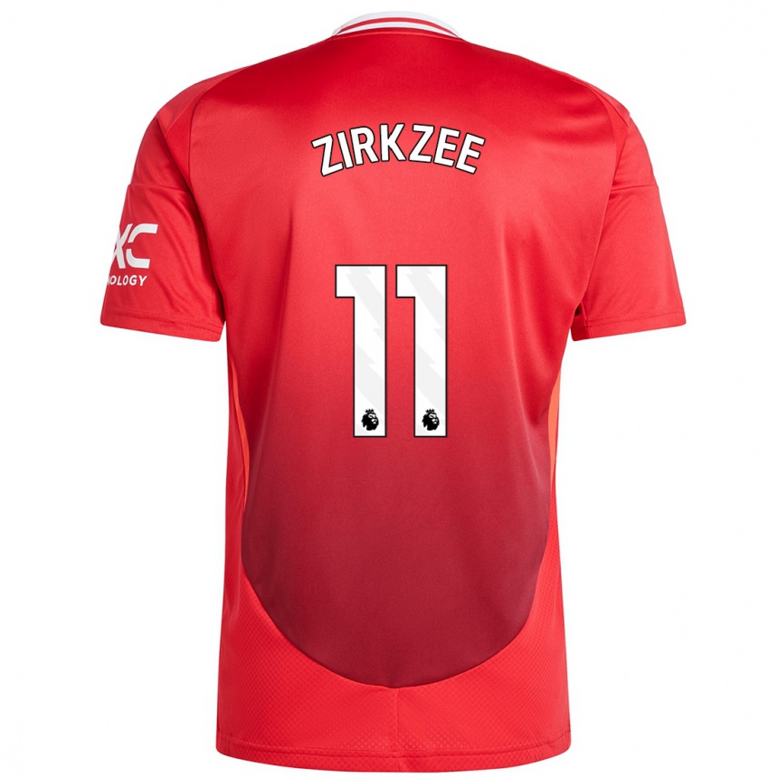 Hombre Fútbol Camiseta Joshua Zirkzee #11 Rojo Brillante 1ª Equipación 2024/25 Perú