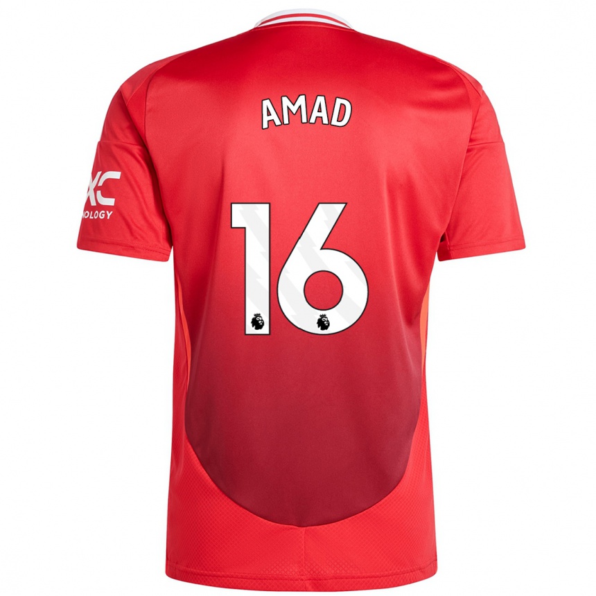 Hombre Fútbol Camiseta Amad Diallo #16 Rojo Brillante 1ª Equipación 2024/25 Perú