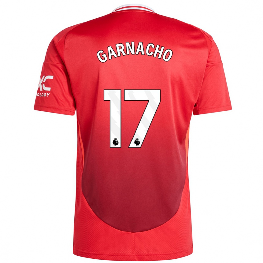 Hombre Fútbol Camiseta Alejandro Garnacho #17 Rojo Brillante 1ª Equipación 2024/25 Perú