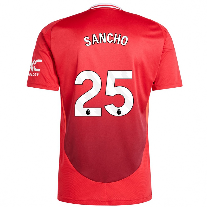 Hombre Fútbol Camiseta Jadon Sancho #25 Rojo Brillante 1ª Equipación 2024/25 Perú