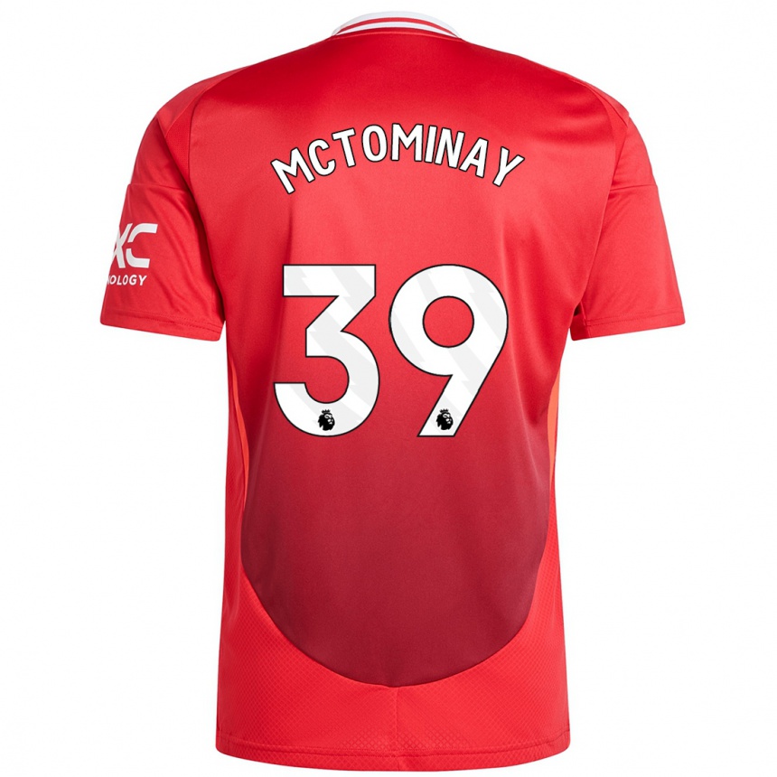 Hombre Fútbol Camiseta Scott Mctominay #39 Rojo Brillante 1ª Equipación 2024/25 Perú