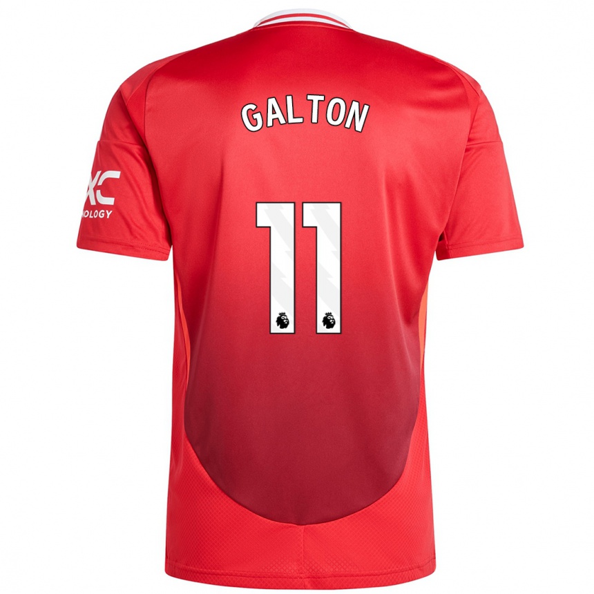 Hombre Fútbol Camiseta Leah Galton #11 Rojo Brillante 1ª Equipación 2024/25 Perú