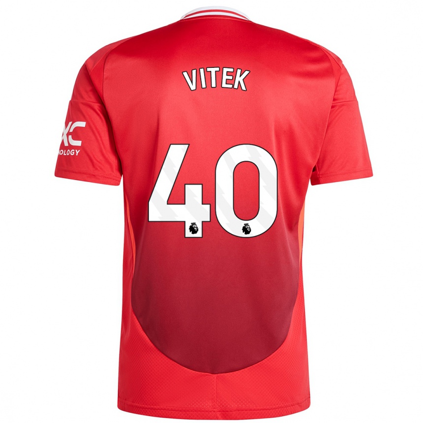 Hombre Fútbol Camiseta Radek Vitek #40 Rojo Brillante 1ª Equipación 2024/25 Perú