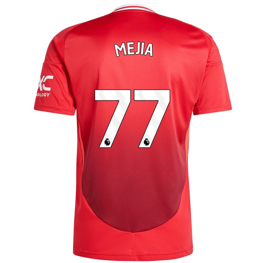 Hombre Fútbol Camiseta Mateo Mejia #77 Rojo Brillante 1ª Equipación 2024/25 Perú