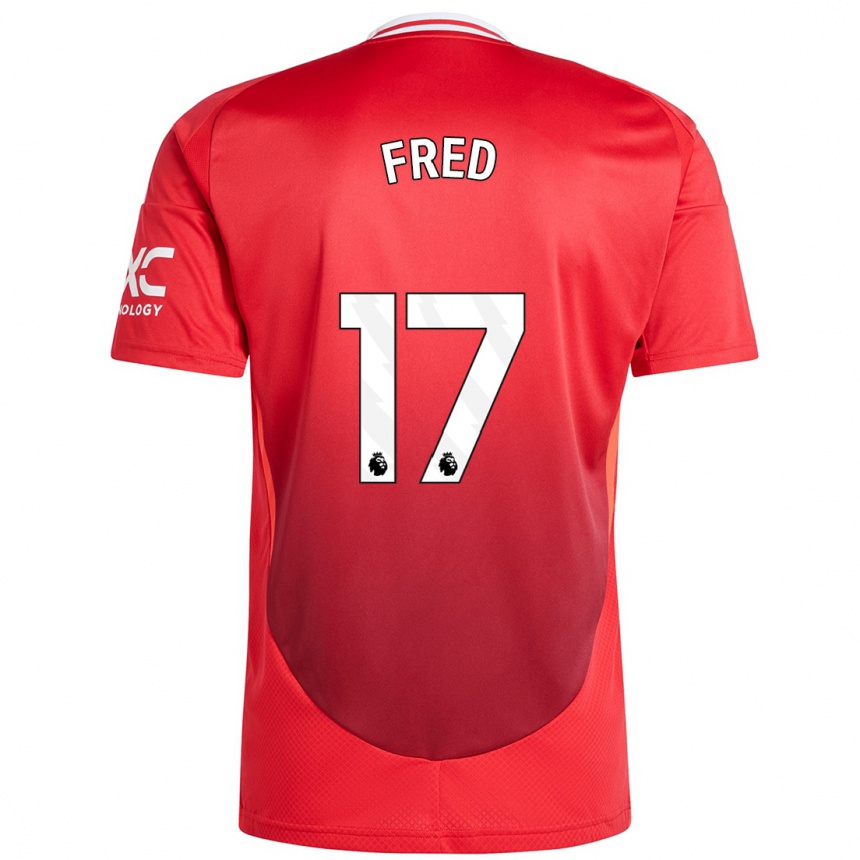 Hombre Fútbol Camiseta Fred #17 Rojo Brillante 1ª Equipación 2024/25 Perú