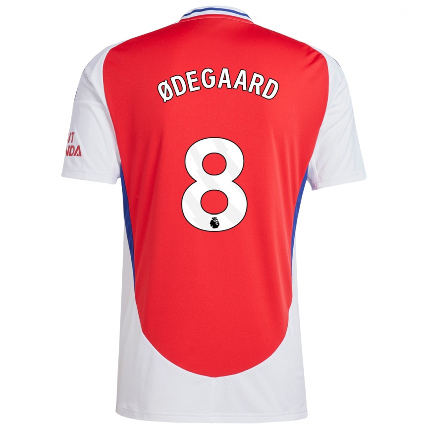 Hombre Fútbol Camiseta Martin Odegaard #8 Rojo Blanco 1ª Equipación 2024/25 Perú