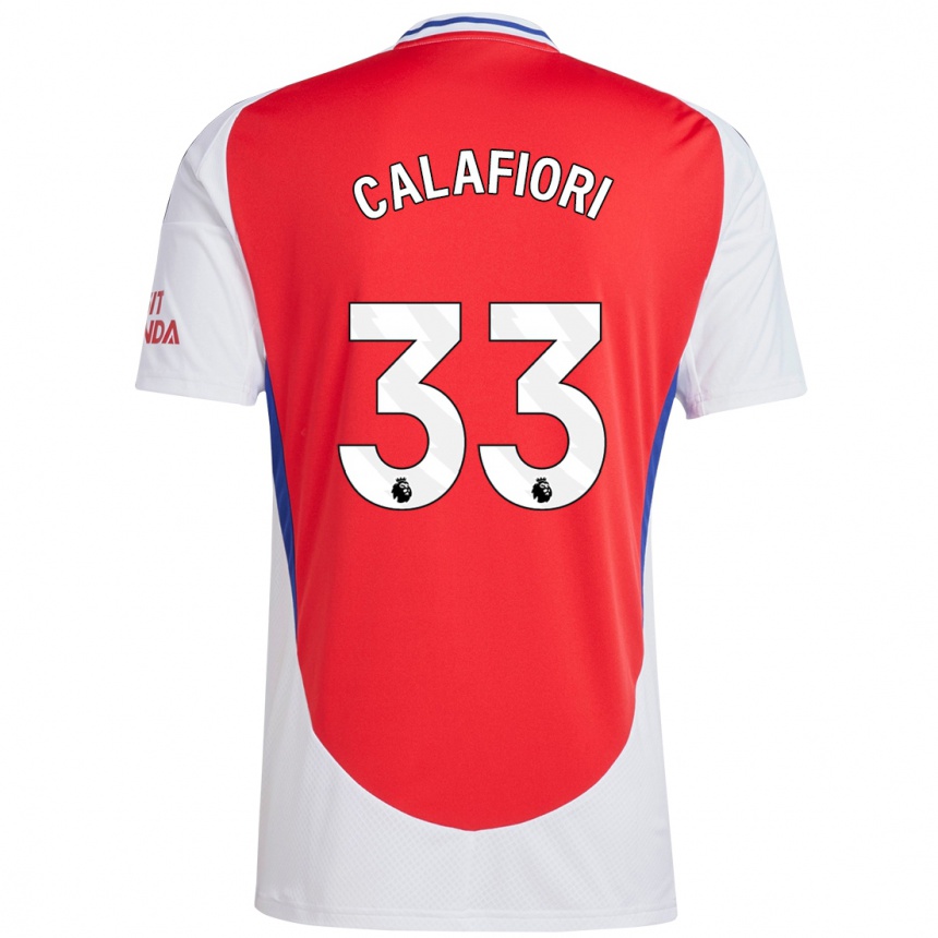 Hombre Fútbol Camiseta Riccardo Calafiori #33 Rojo Blanco 1ª Equipación 2024/25 Perú