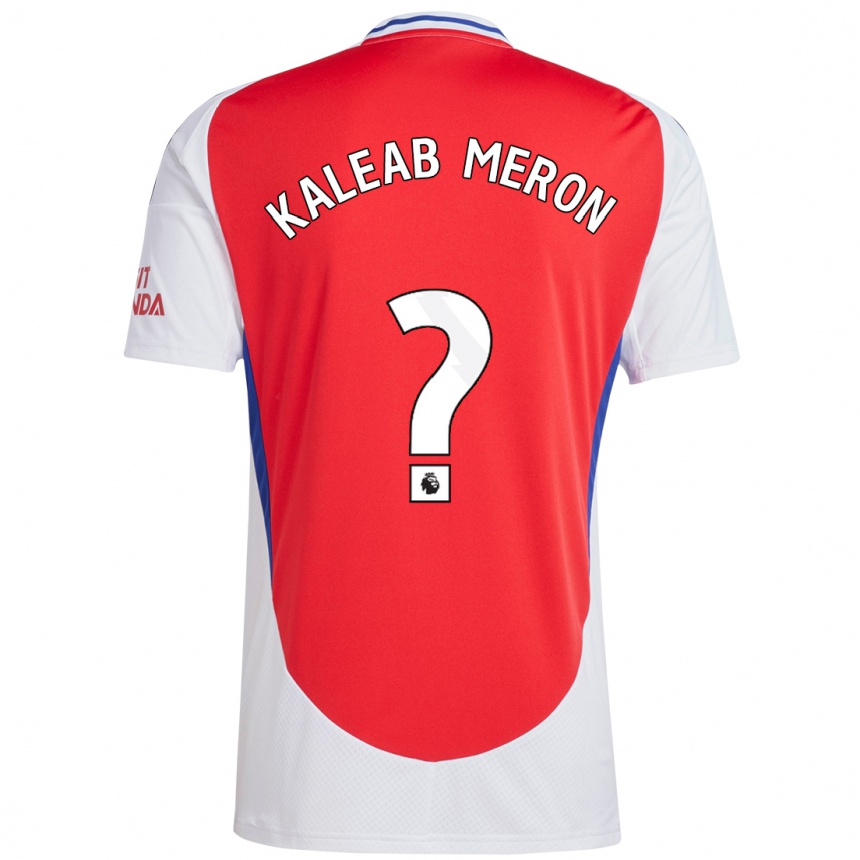 Hombre Fútbol Camiseta Kaleab Meron #0 Rojo Blanco 1ª Equipación 2024/25 Perú