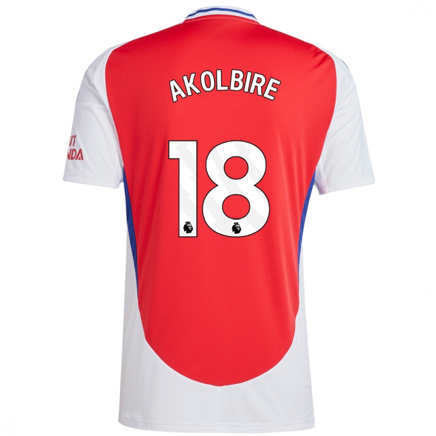 Hombre Fútbol Camiseta Bless Akolbire #18 Rojo Blanco 1ª Equipación 2024/25 Perú