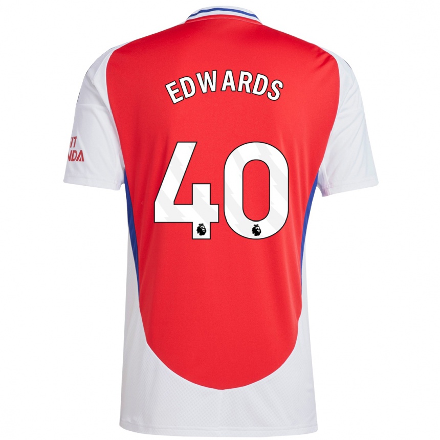 Hombre Fútbol Camiseta Khayon Edwards #40 Rojo Blanco 1ª Equipación 2024/25 Perú