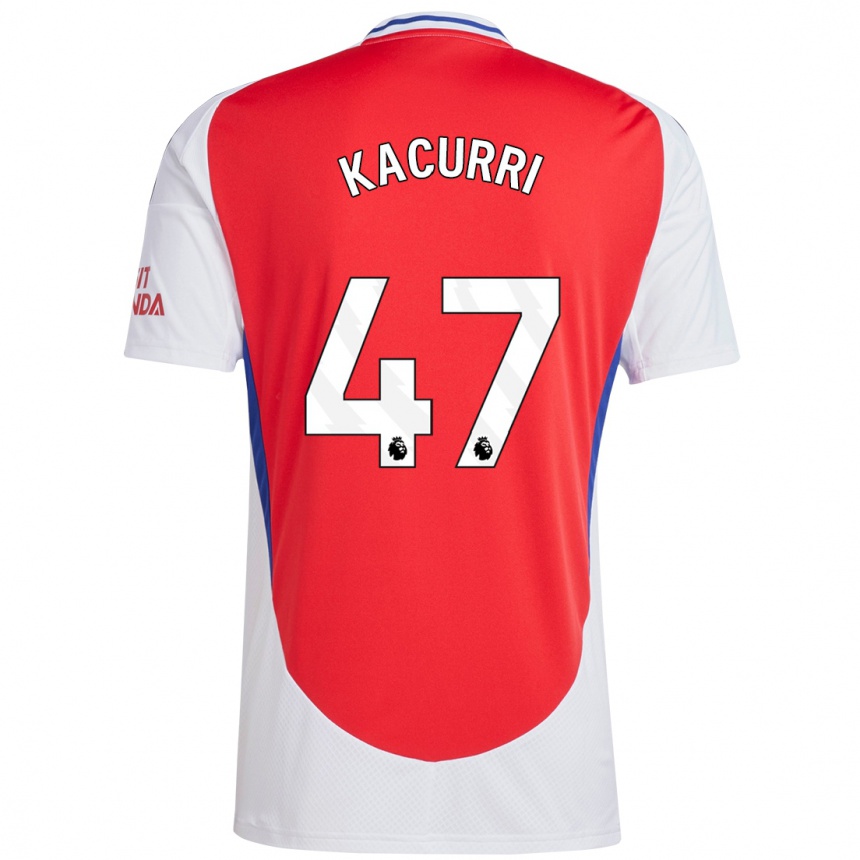 Hombre Fútbol Camiseta Maldini Kacurri #47 Rojo Blanco 1ª Equipación 2024/25 Perú