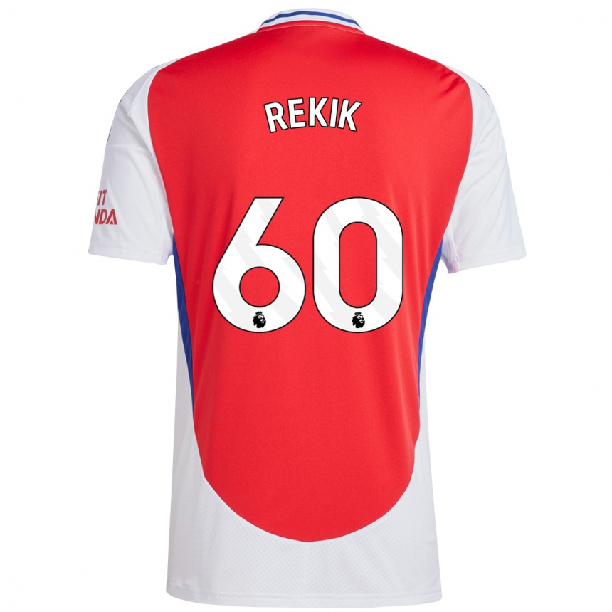 Hombre Fútbol Camiseta Omar Rekik #60 Rojo Blanco 1ª Equipación 2024/25 Perú