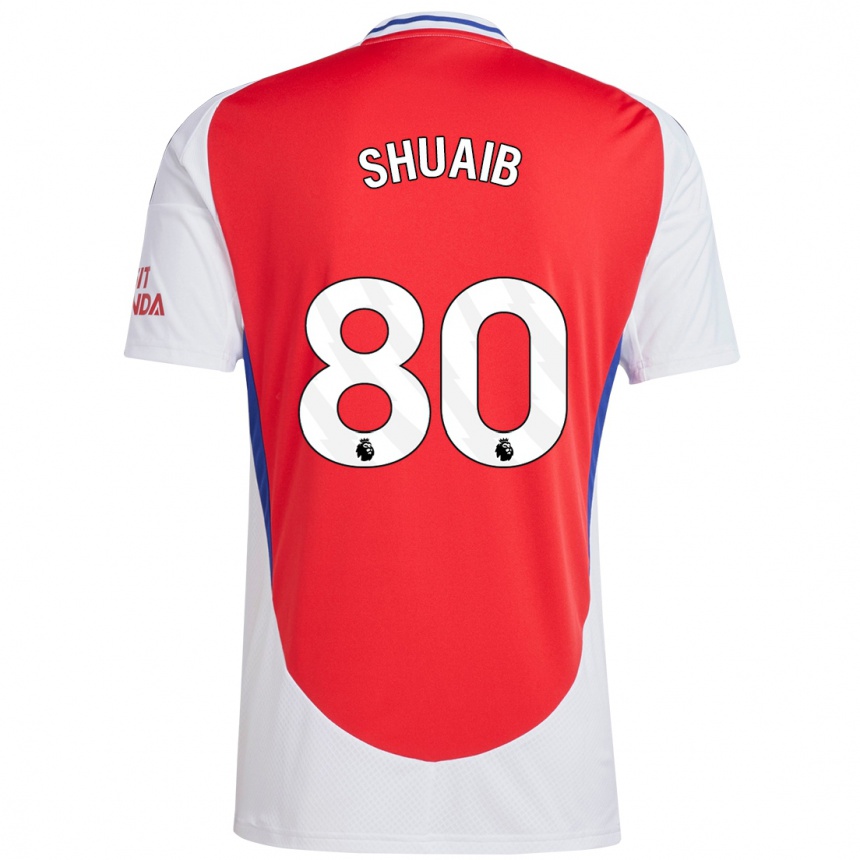 Hombre Fútbol Camiseta Zac Shuaib #80 Rojo Blanco 1ª Equipación 2024/25 Perú